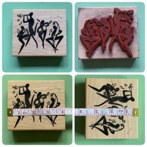 Vintage Musical quartet ensemble rubber stamp